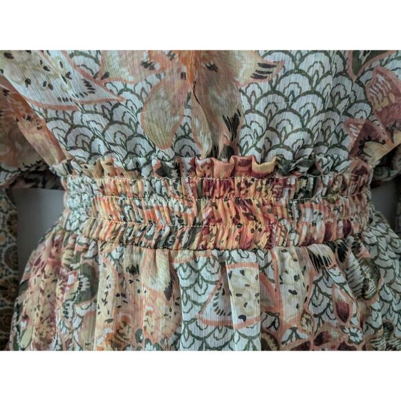 MISA Los Angeles Sz XS Floral Ruffle Flounce Mini Dress - Picture 5 of 9